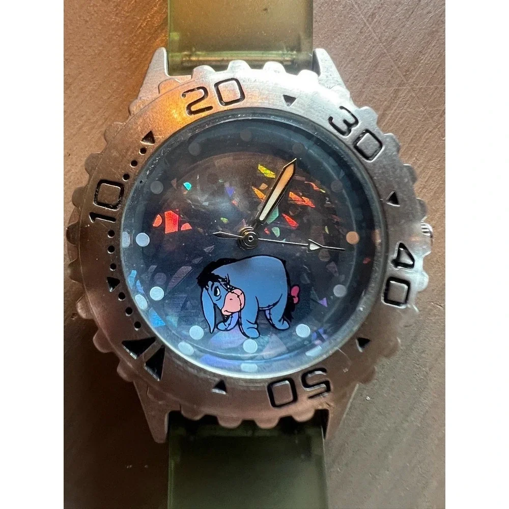 Disney Store Eeyore Watch Vintage Style‎ Holographic Dial Pooh NEEDS BATTERY